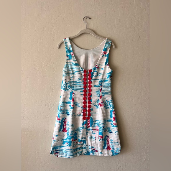 Lilly Pulitzer Blue and Red Lighthouse dress - Picture 4 of 8